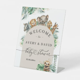 Safari Animal Jungle Modern Welcome Baby Dusche Sockelschild