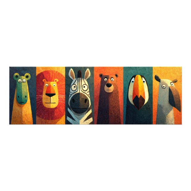 Safari Animal Lineup Color Poster (Vorne)