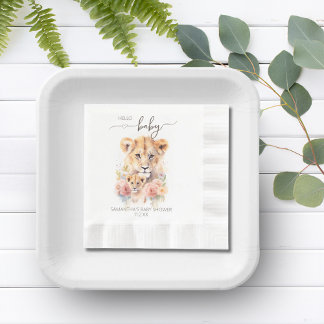 Safari Animal Lion Floral Mama Babydusche Serviette