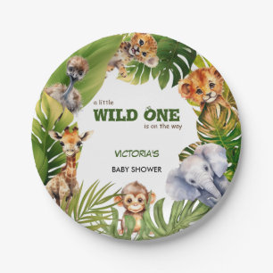 Safari Animal Niedlich Gender Neutral Baby Shower Pappteller
