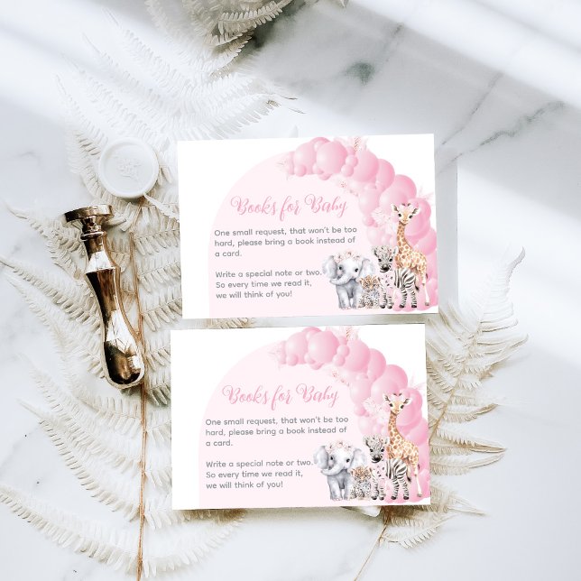 Safari Animal Pink Boho Baby Girl Duschtier Windel Begleitkarte (Von Creator hochgeladen)