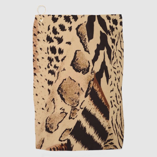 Safari Animal Print Golf Handtuch (Vorderseite)