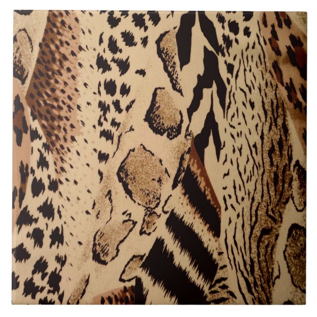 Safari Animal Print Tile Fliese (Vorderseite)