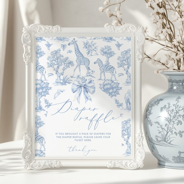 Safari animal Toile de Jouy Diaper Tombola Poster (Von Creator hochgeladen)