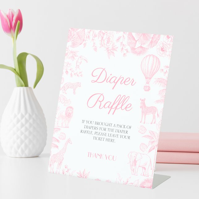 Safari animal Toile de Jouy Diaper Tombola Sockelschild (Von Creator hochgeladen)