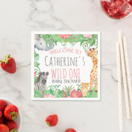 Safari Animal Topical Floral Baby Dusche Willkomme Serviette