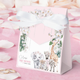 Safari Animal Tropical Blume Pink Baby Dusche Geschenkschachtel
