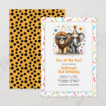 Safari Animal "Two at the Zoo!" 2. Geburtstag Part