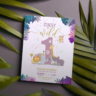 Safari Animal Wild One Girl Budget Geburtstag Einl