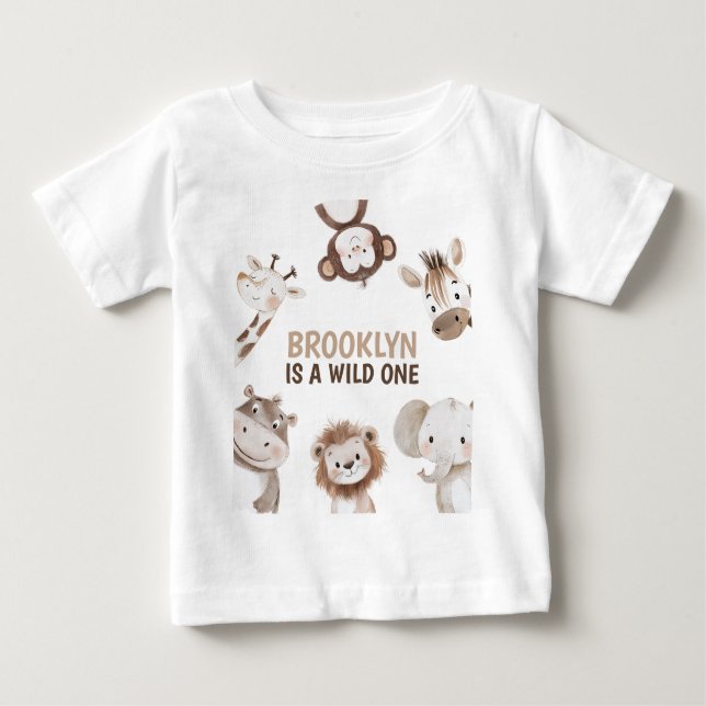 Safari Animals 1st Birthday Baby T-shirt (Vorderseite)