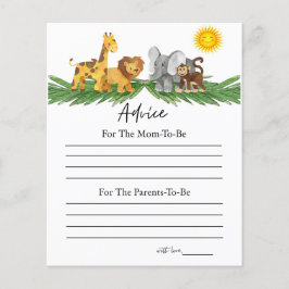 Safari Animals Advice for Baby Shower Game