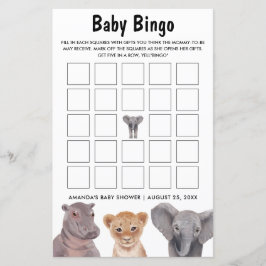 Safari Animals Baby Bingo Baby Showspiele