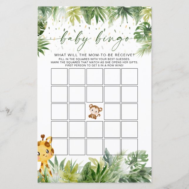 Safari Animals Baby Bingo Game (Vorderseite)