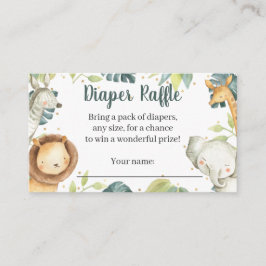 Safari Animals Baby Duschdusche Windelkarte Begleitkarte