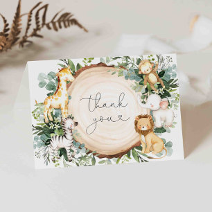 Safari Animals Baby Dusche Danke Karte