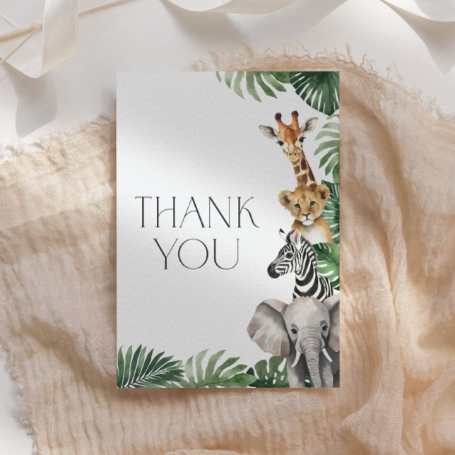 Safari Animals Baby Dusche Dankeskarte (Von Creator hochgeladen)