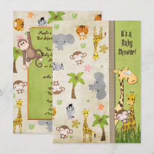 Safari Animals Baby Dusche Einladung