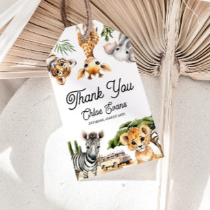 Safari Animals Baby Dusche Geschenkanhänger