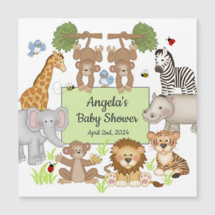 Safari Animals Baby Dusche Party Erinnerung Magnetkarte