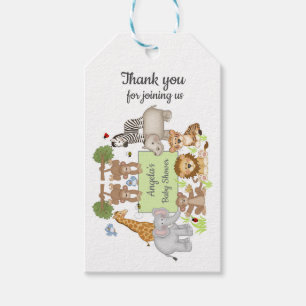 Safari Animals Baby Dusche Party Vielen Dank Geschenkanhänger