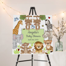 Safari Animals Baby Dusche Party Zeichen