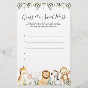 Safari Animals Baby-Dusche schätzen das süße Chaos