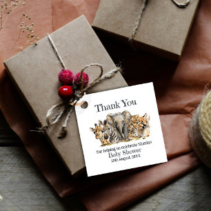 Safari Animals Baby Dusche Vielen Dank Geschenkanhänger