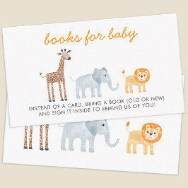 Safari Animals Baby Showbucher Begleitkarte