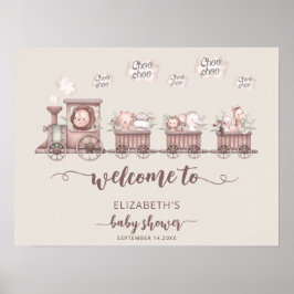 Safari Animals Baby Shower Boho Willkommen Poster