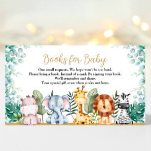 Safari Animals Baby Shower Book for Baby Card Begleitkarte