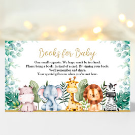 Safari Animals Baby Shower Book for Baby Card Begleitkarte