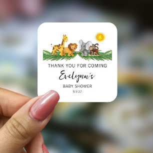Safari Animals Baby Shower Classic Round Sticker