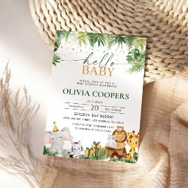 Safari Animals Baby Shower Einladung