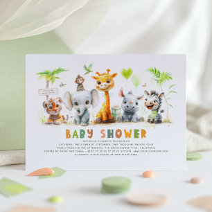 Safari Animals Baby Shower Einladung