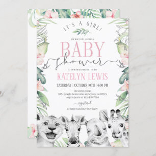 Safari Animals Baby Shower Einladung