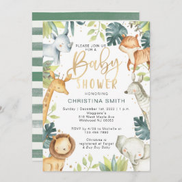 Safari Animals Baby Shower Einladungen