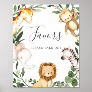Safari Animals Baby Shower Favoriten Schild