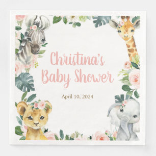 Safari Animals Baby Shower Napkins Serviette