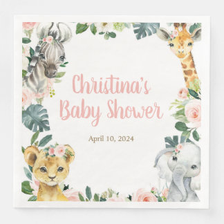 Safari Animals Baby Shower Napkins Serviette