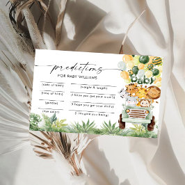 Safari Animals Baby Shower Predictions Card Einladung
