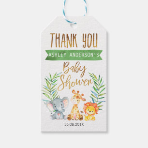 Safari Animals Baby Shower TagS Geschenkanhänger