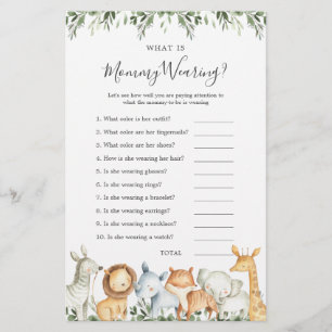 Safari Animals Baby Shower Was ist Mommy Wear