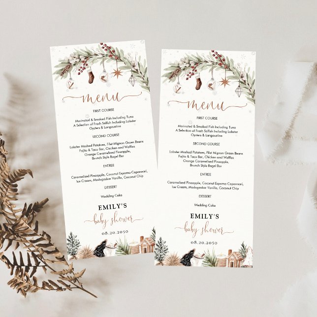 Safari Animals Baby Showmenü Menükarte (Von Creator hochgeladen)