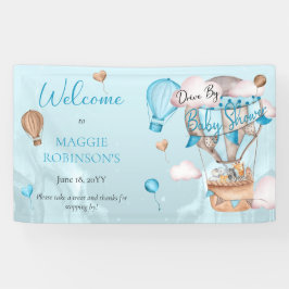 Safari Animals Balloons Drive By Boy Baby Shooter Banner