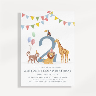 Safari Animals Birthday Invitation Jungle Party  Einladung