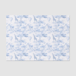 Safari Animals Blue Toile de Jouy Dusty Seidenpapier