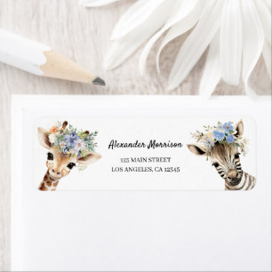 Safari Animals Boy Birthday Rücksendeadresse