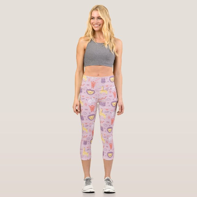 Safari Animals Capri Leggings (Vorderseite)