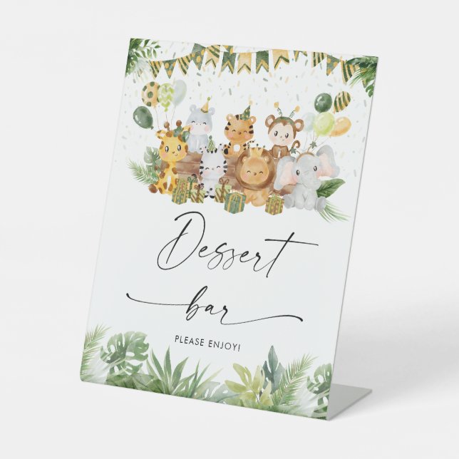 Safari Animals Dessert Bar Sign Sockelschild (Vorderseite)
