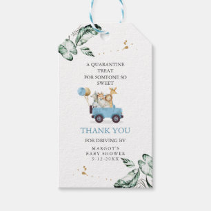 Safari Animals Drive by Baby Shower Greenerity Gol Geschenkanhänger